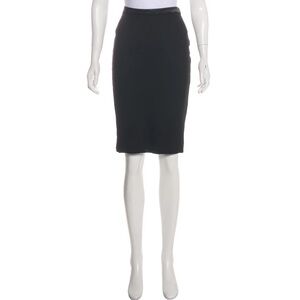 Tom Ford Black Classic Knee-Length Pencil Skirt Satin Waistband